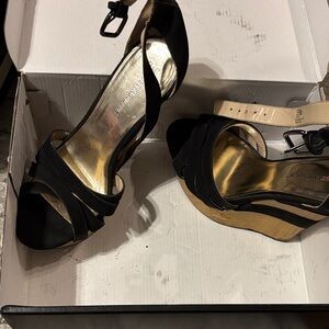 Black strapped shoe
